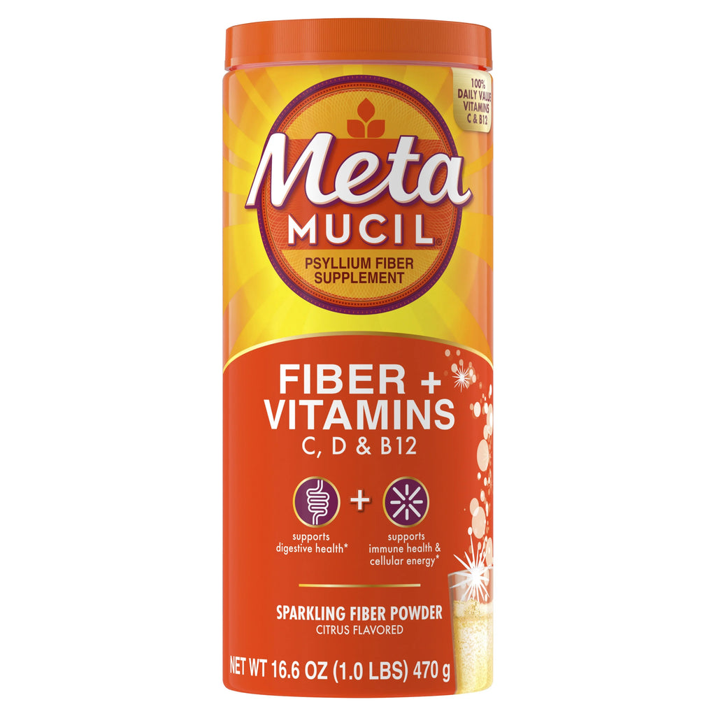Sparkling Fiber Supplement with Vitamins C, D & B12, Citrus, 50 Servings O1635