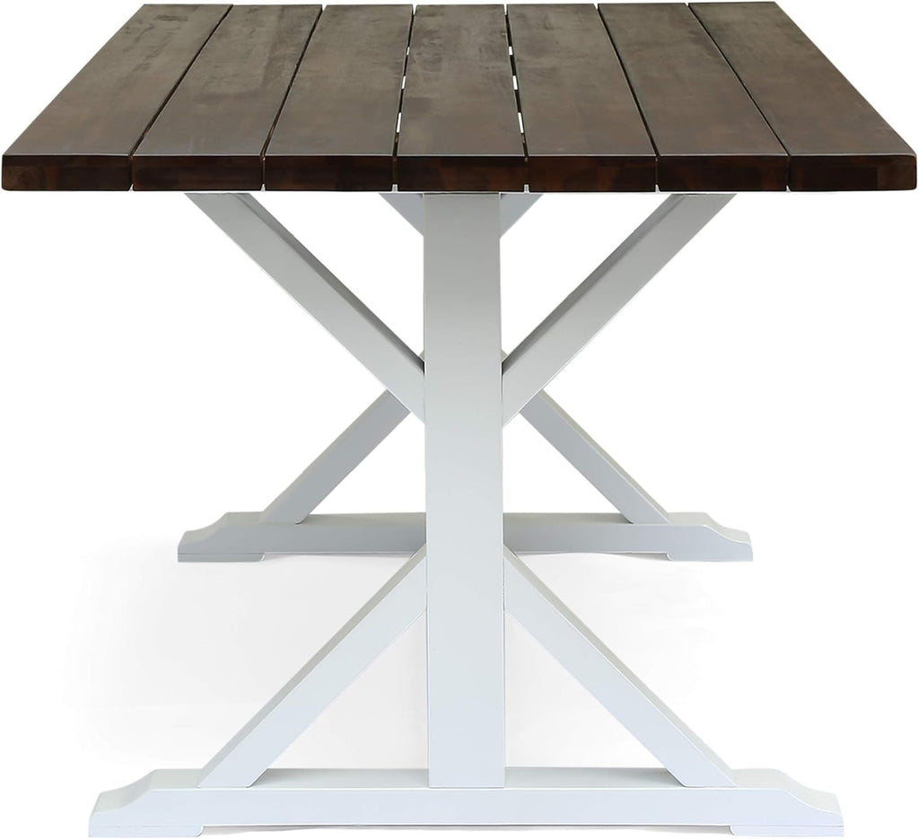 Dark Brown Acacia Wood Dining Table M4959