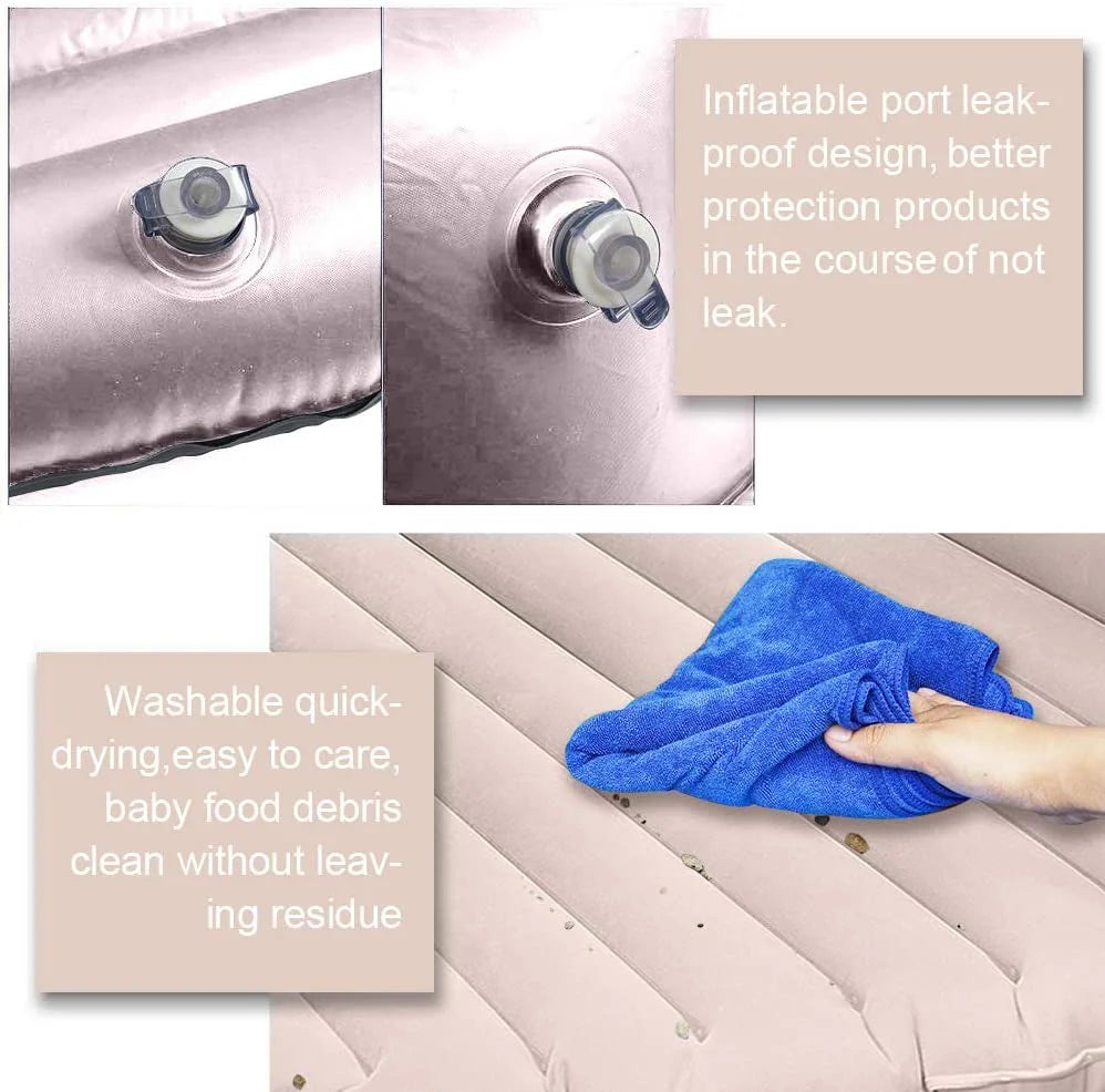 Car Bed Air Mattress with Motor Pump, Two Pillows, Natural Beige K6333