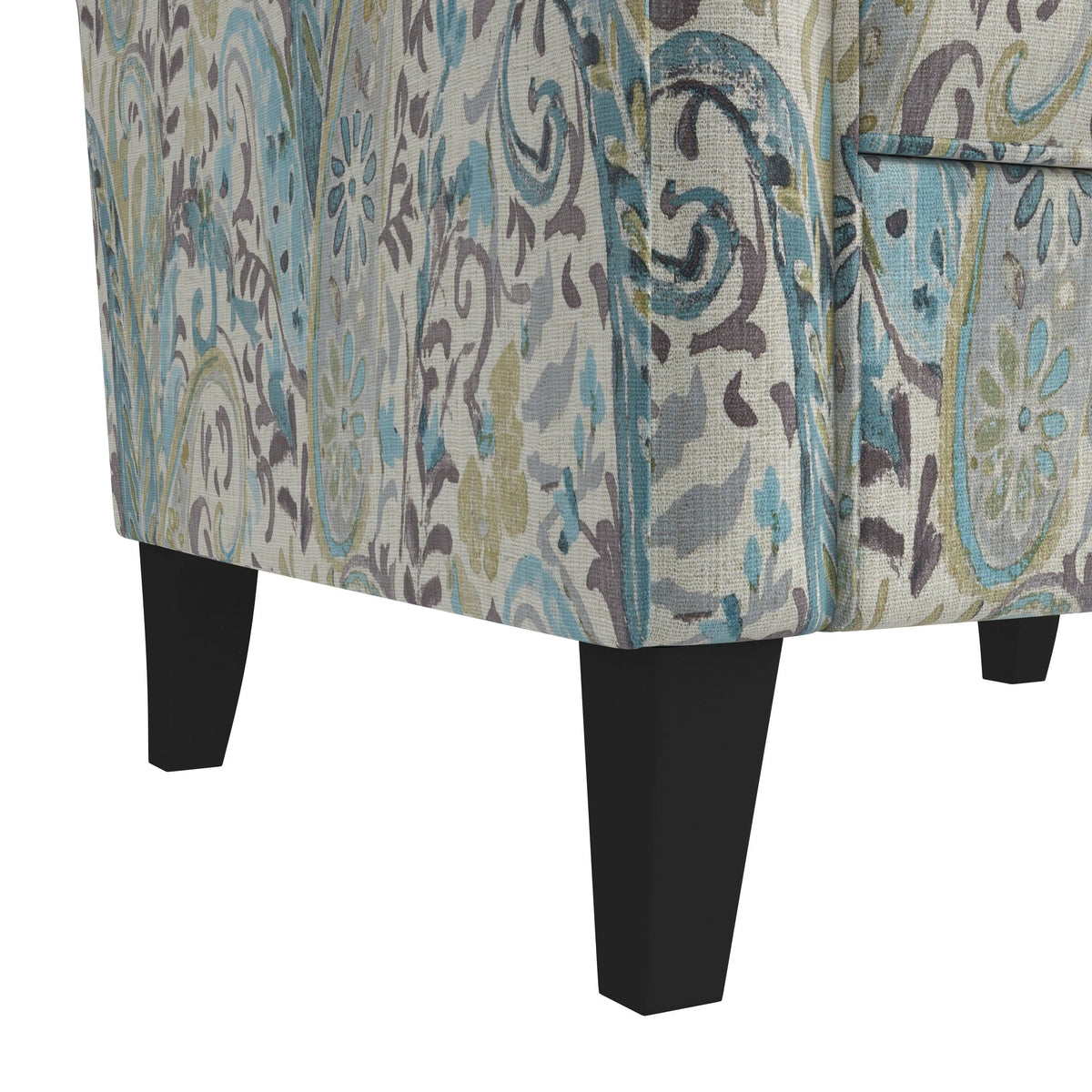 Caribbean Blue Herringbone Rolled Armchair C806453