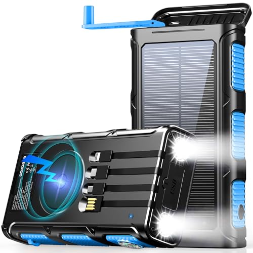 45800mAh Hand Crank Solar Power Bank Wireless Charger E137