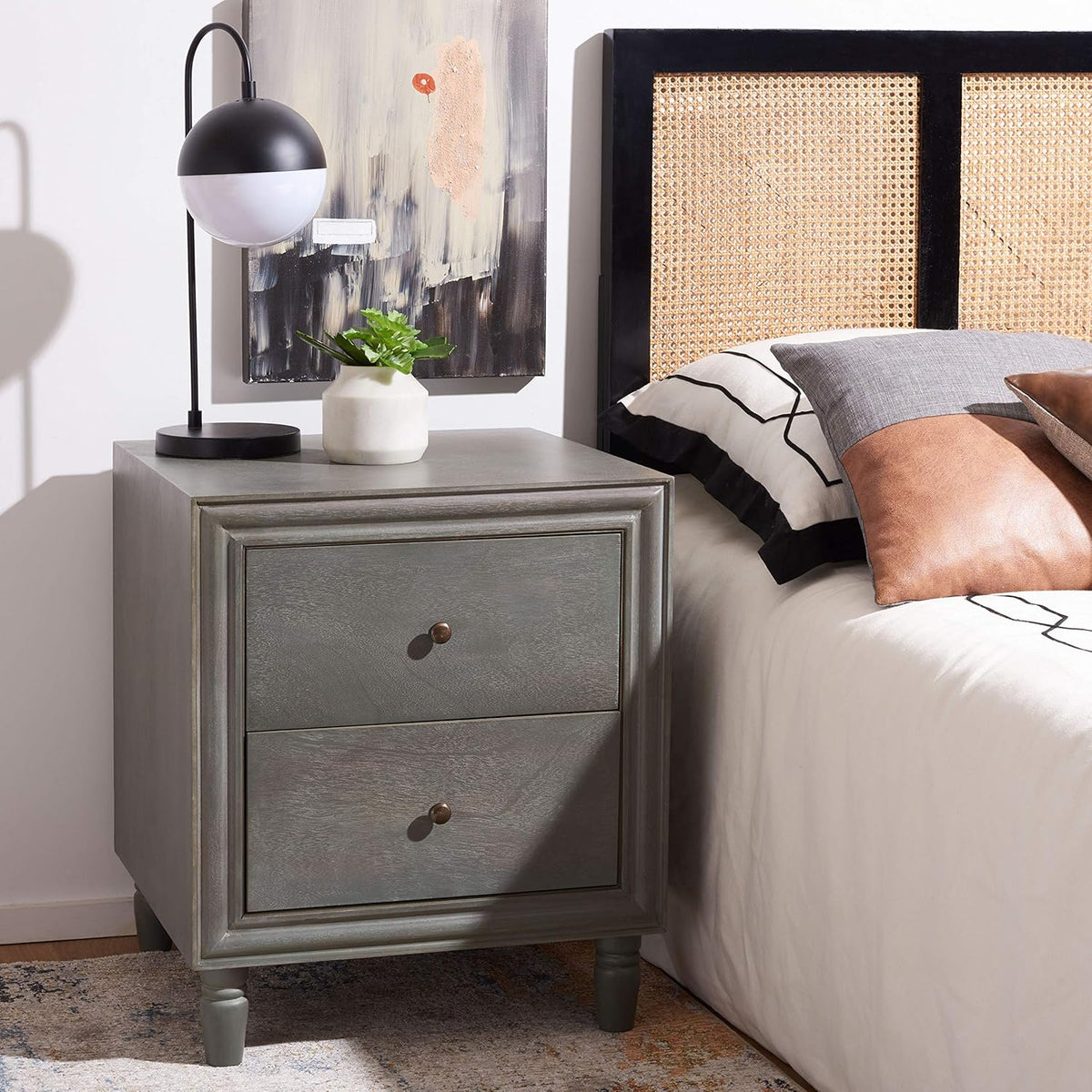 Steel Teal Accent Table V314