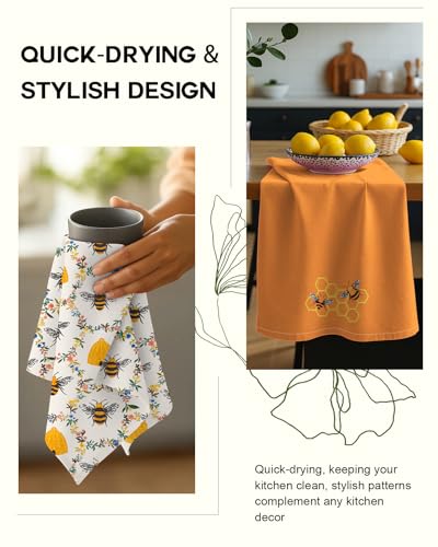 2 Pack 16x26 Inch Cotton Kitchen Towels with Hanging Loop L32699