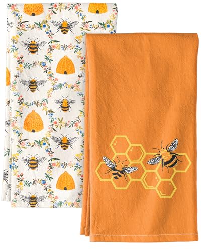 2 Pack 16x26 Inch Cotton Kitchen Towels with Hanging Loop L32699