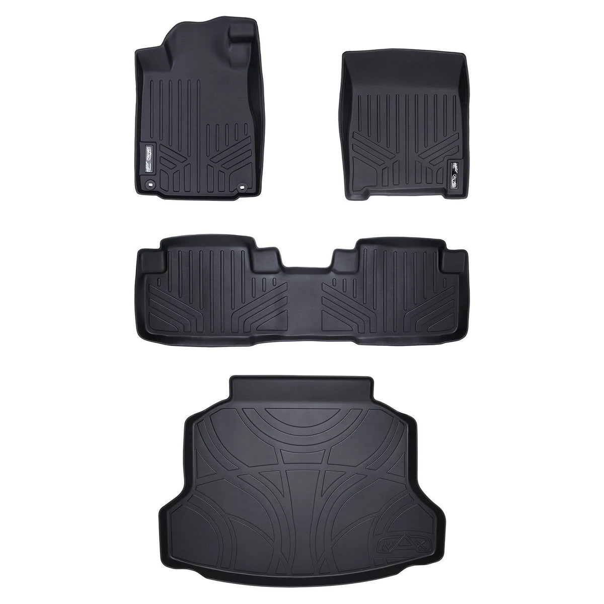 Black 2 Row Floor Mats and Cargo Liner Set for Honda CR-V T8432
