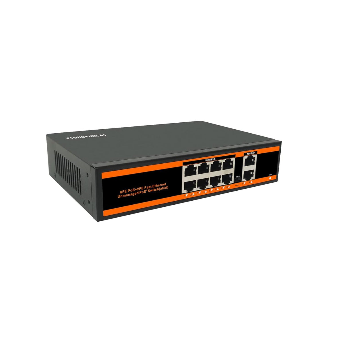 10 Ports Ethernet PoE Switch, 8 PoE Ports + 2 Uplink Ports, 150W, Metal Fanless, Unmanaged, Pack of 2 A977979