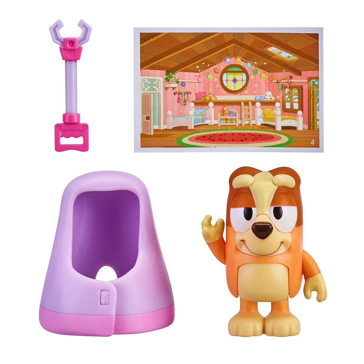 Bluey Story Starter Pack, 1 2-3" Plastic Toy Figure and Accessory, Multi-Color E26389