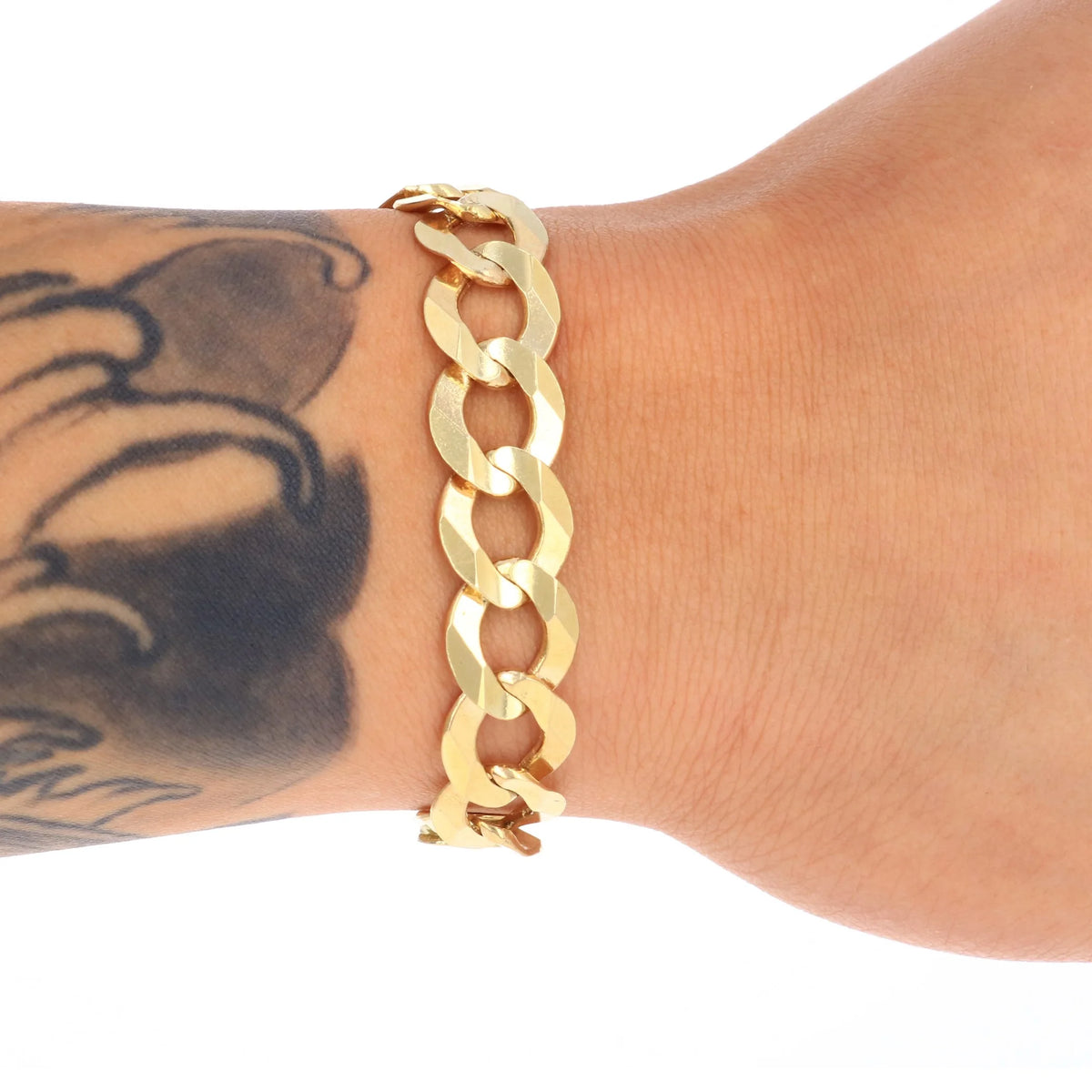 10k Yellow Gold Solid Cuban Link Chain Bracelet Q162492