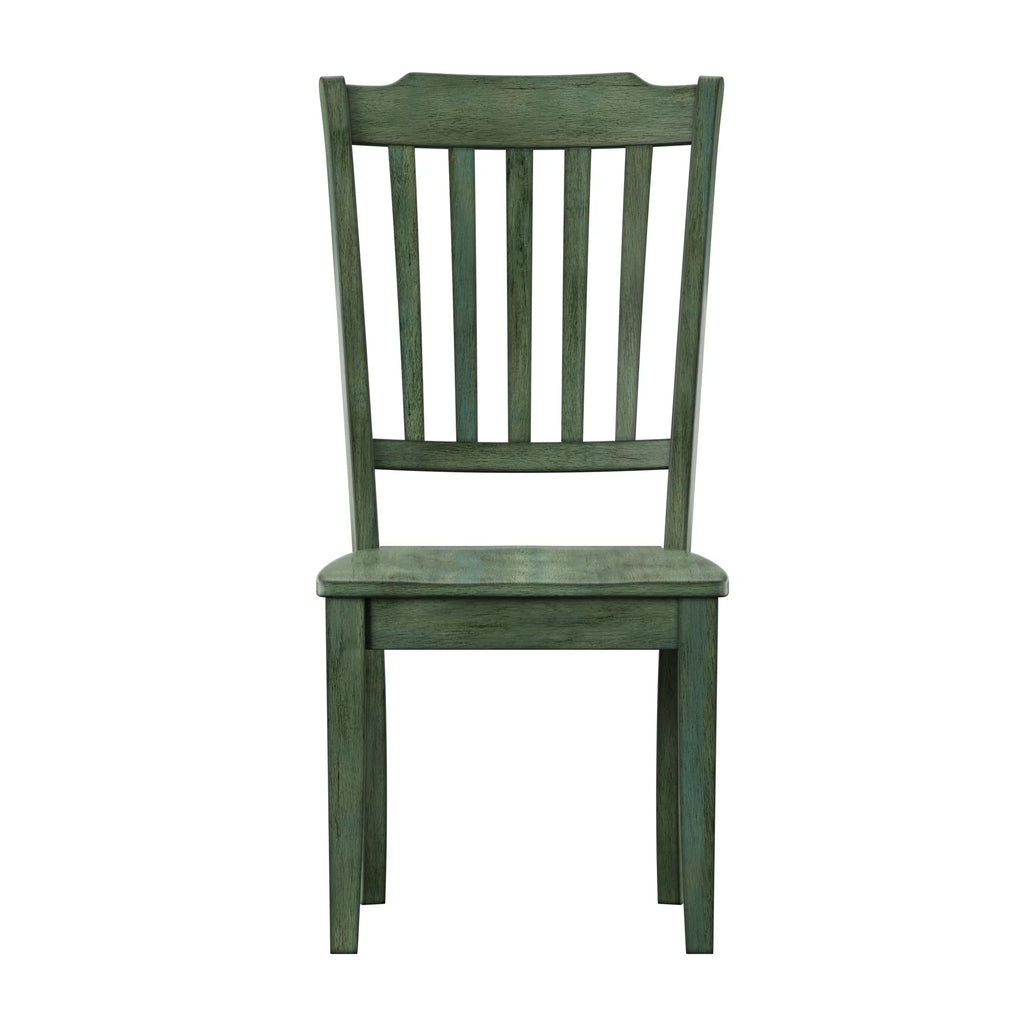 Antique Sage Green Wood Dining Chairs, Set of 2 G685
