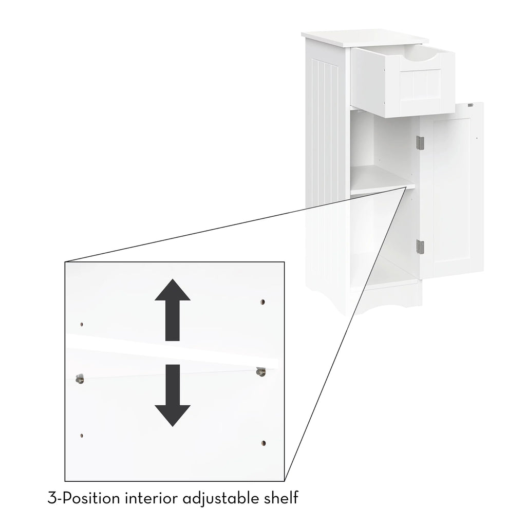 White Slim Cabinet with Drawer E26427