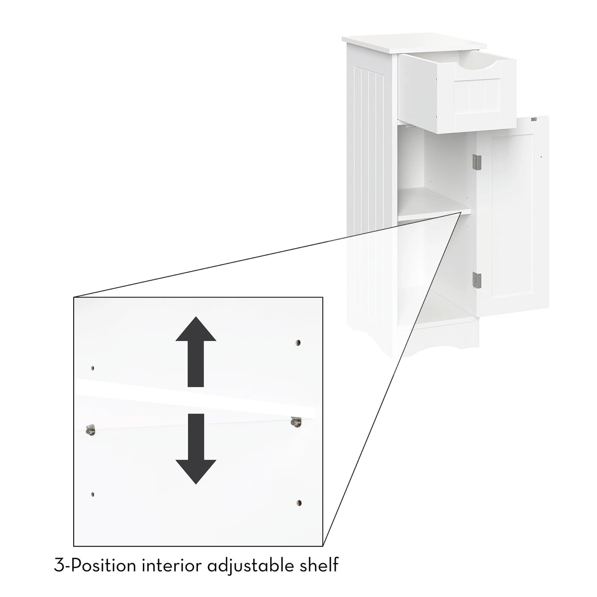 White Slim Cabinet with Drawer E26427