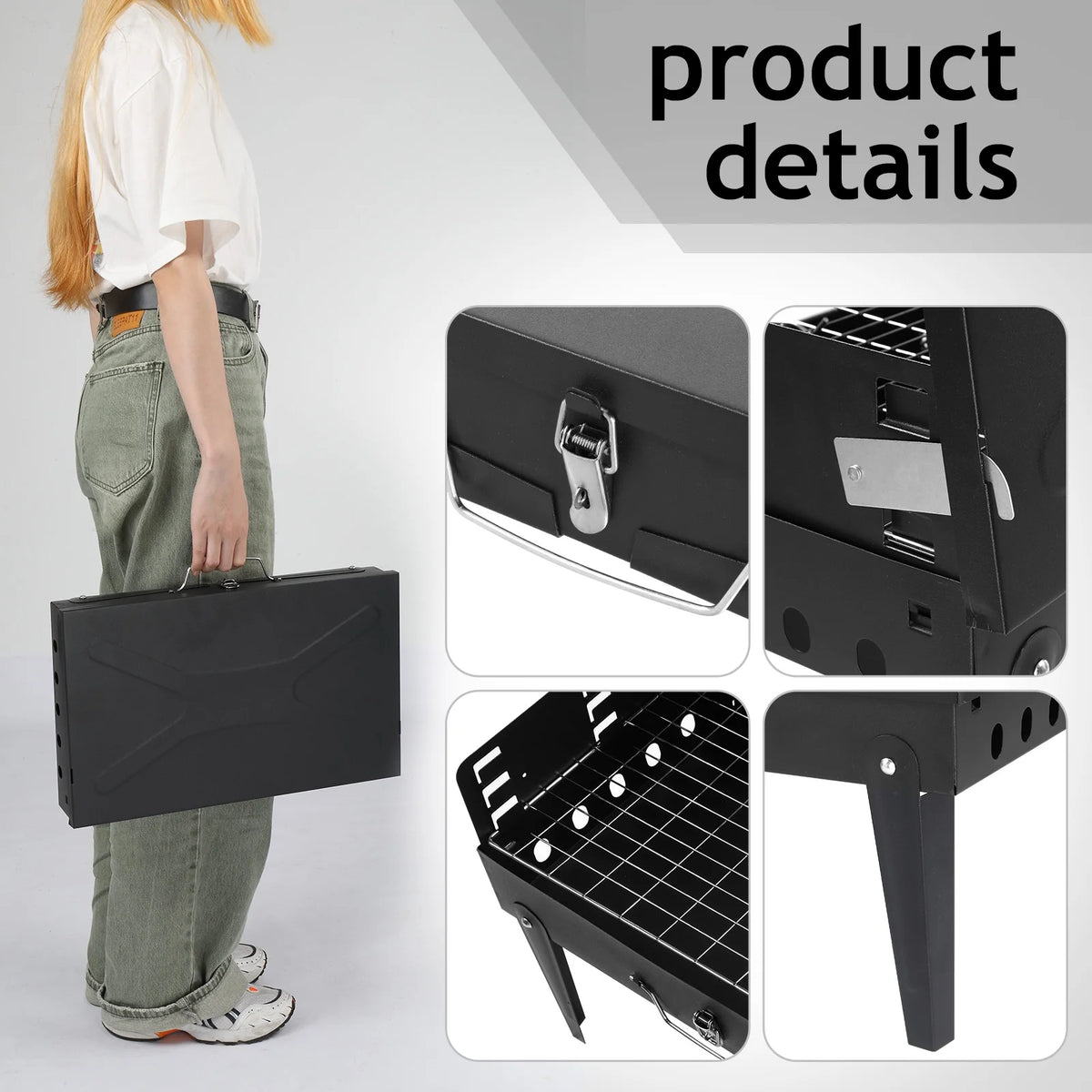 Portable Charcoal BBQ Grill Black X15125