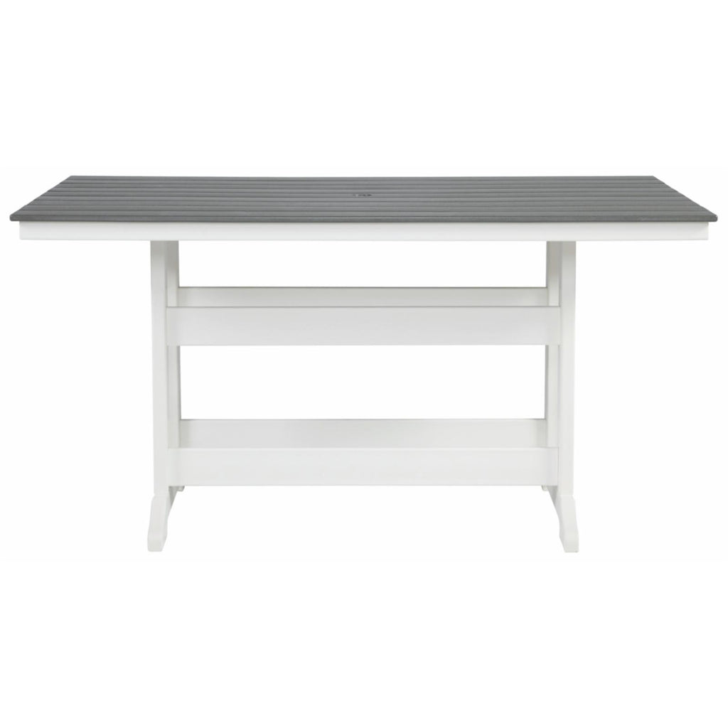 Gray and White Outdoor Plastic Dining Table K78324