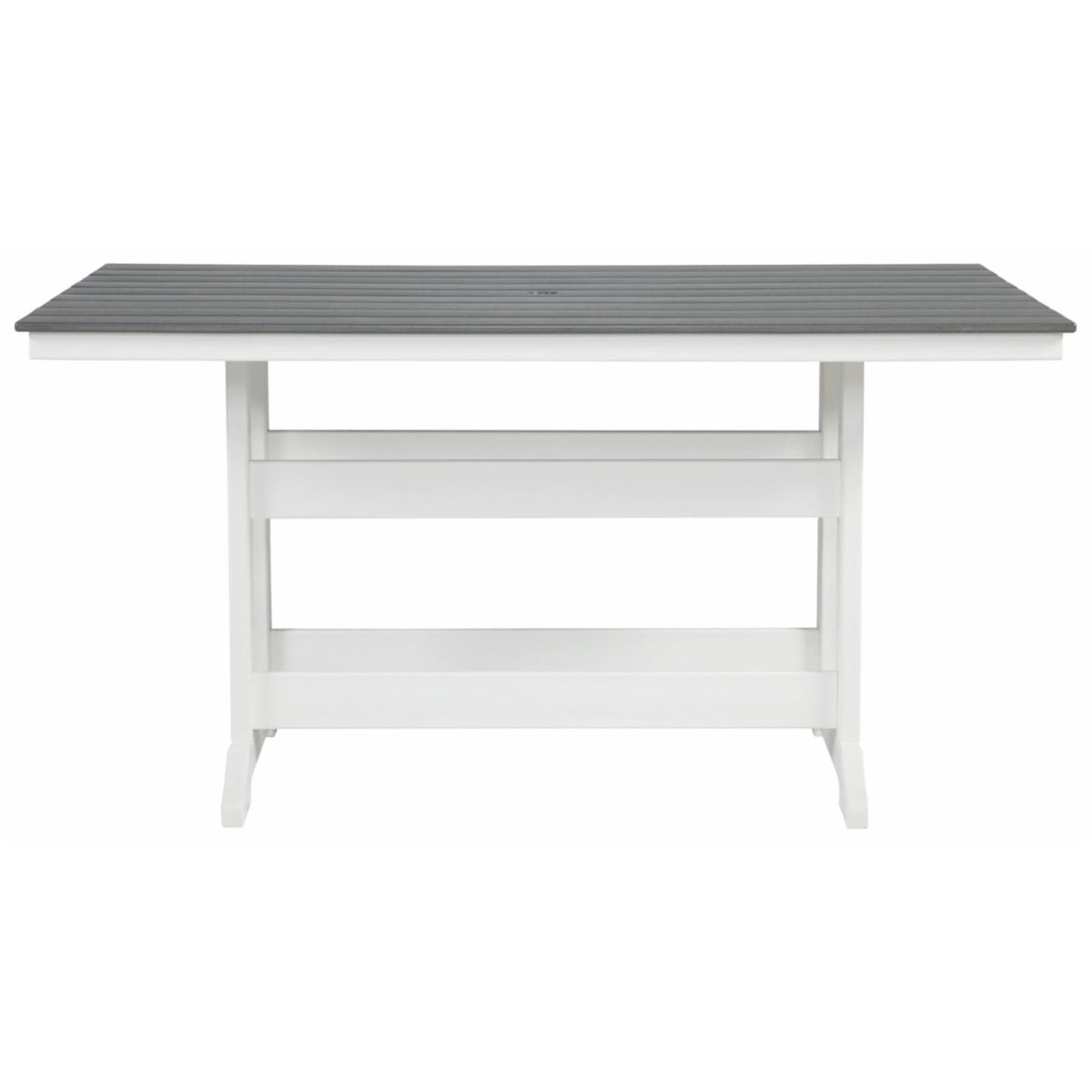 Gray and White Outdoor Plastic Dining Table K78324