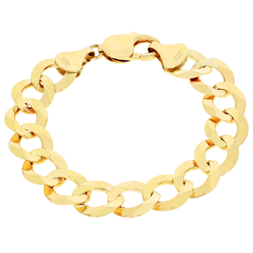 10k Yellow Gold Solid Cuban Link Chain Bracelet Q162492
