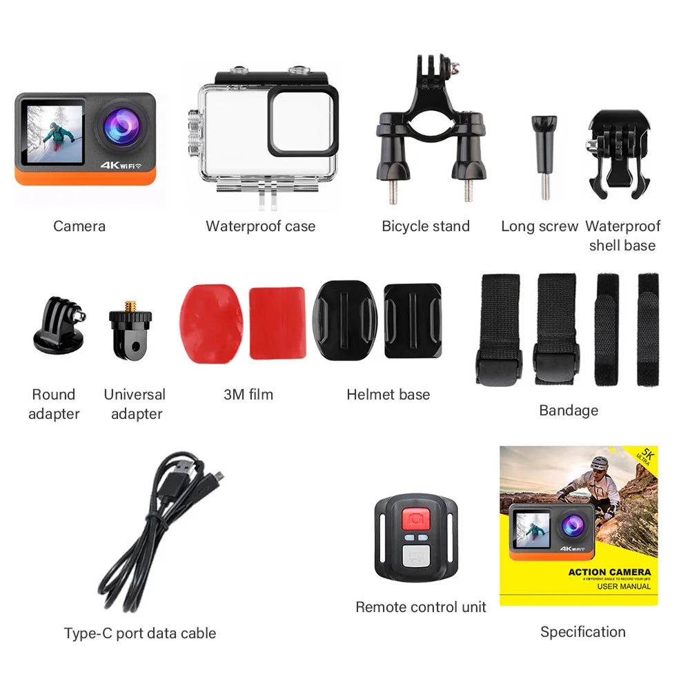24MP Waterproof Sport Camera with Dual Screen W5331