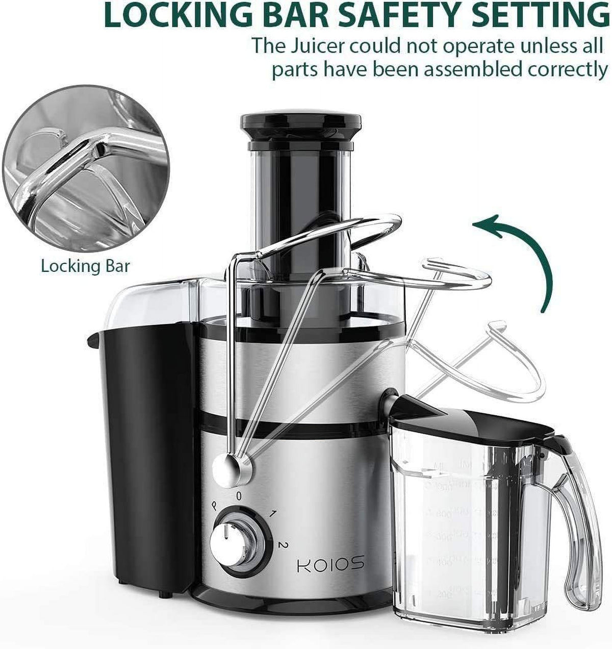 Centrifugal Juicer Machine with Extra Large 3inch Feed Chute, 1200W, BPA-Free Z191
