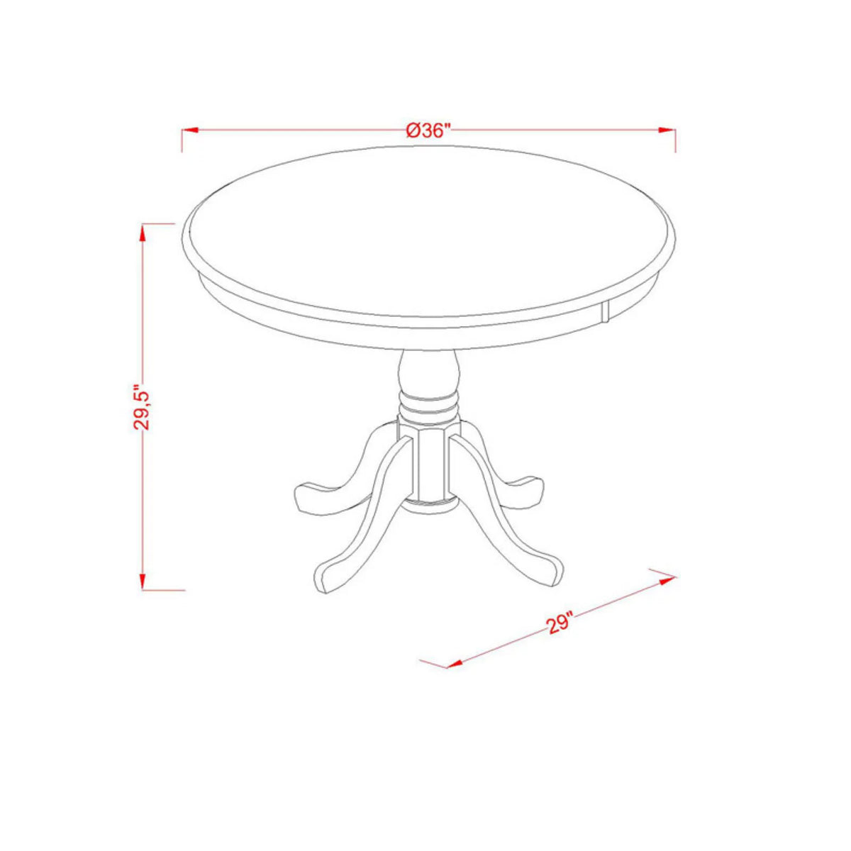 3-piece Dining Set with Round Table B526