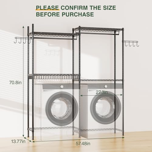 2 Tiers Adjustable Height Clothes Drying Rack T4779