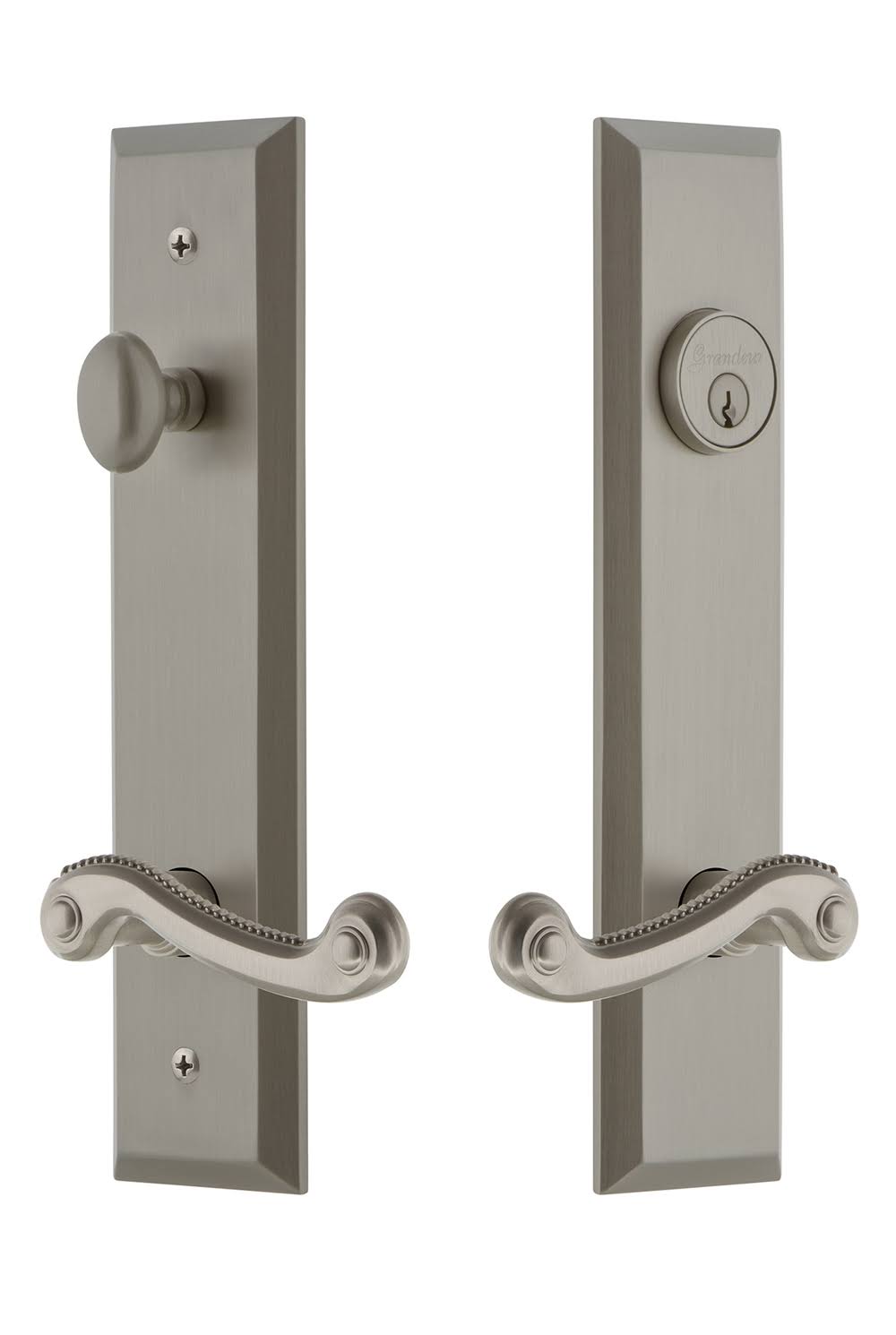 Satin Nickel Tall Plate Entry Set Y9389