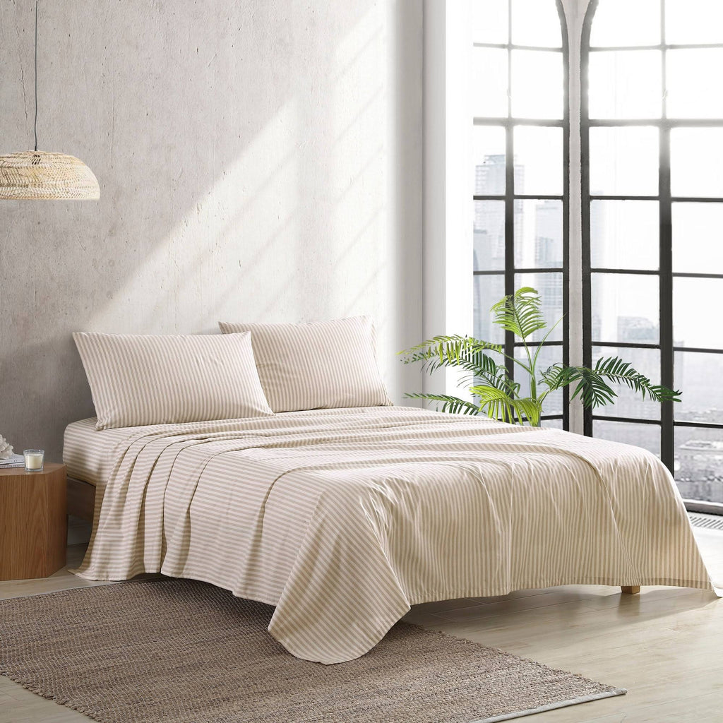 Beige King Percale Sheet Set E4664