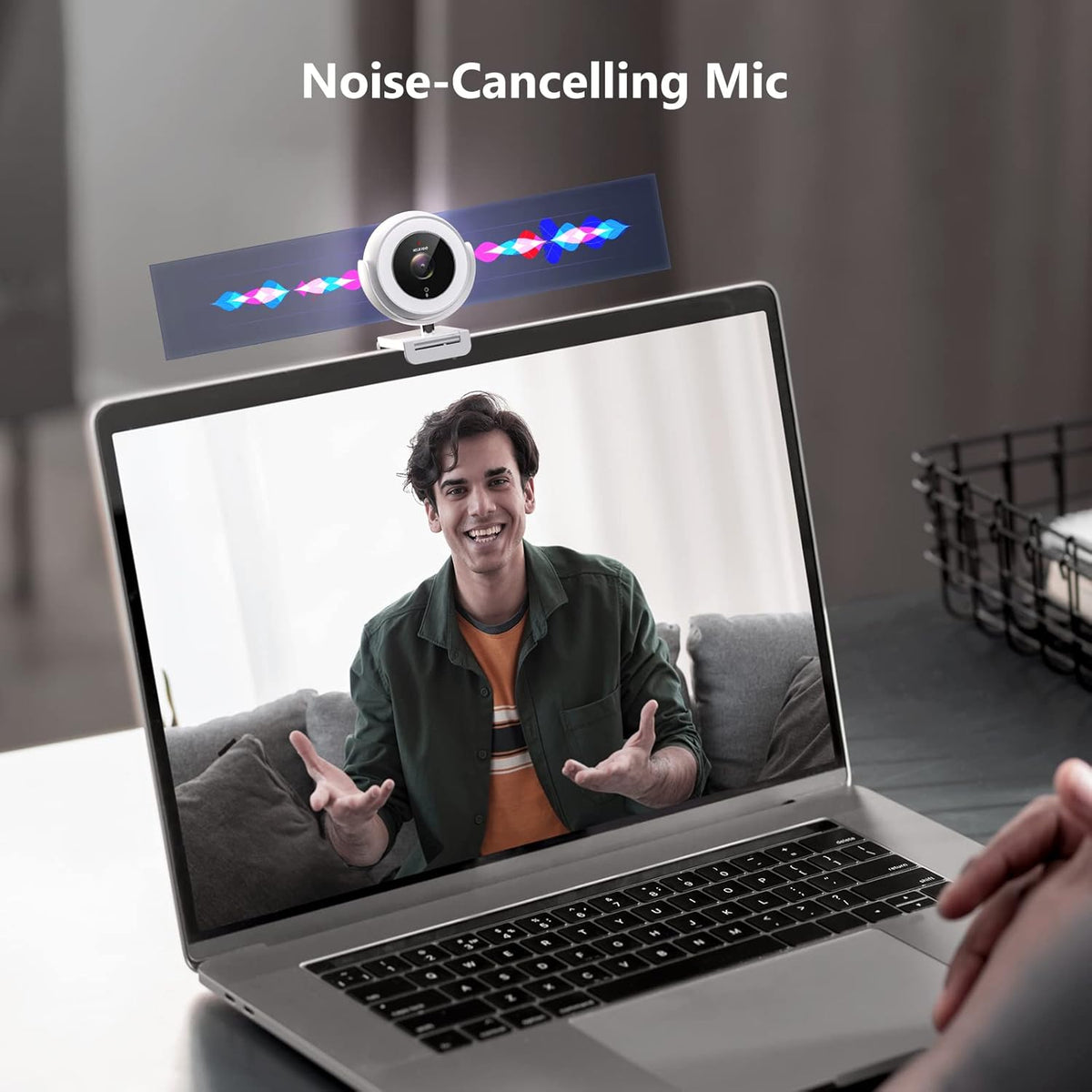 1080P Zoomable Webcam with Remote Control, Privacy Cover, White X264