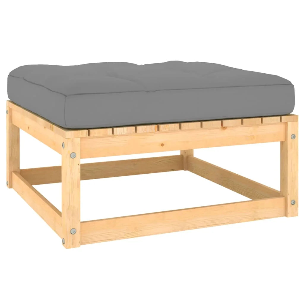 2 Piece Patio Lounge Set with Cushions Solid Wood Pine K6313