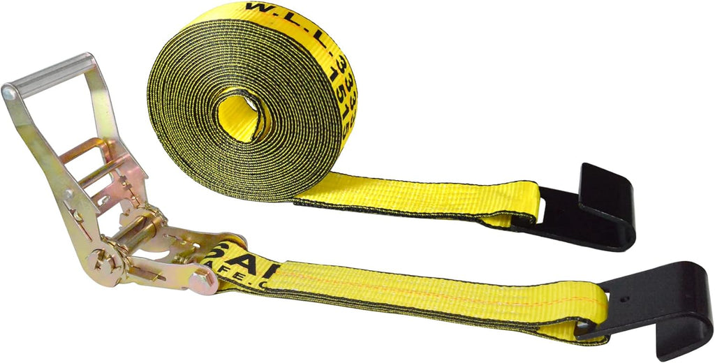 2” x 30’ Flat Hook Tie Down Ratchet Straps (Red, 6 Pack) U71509