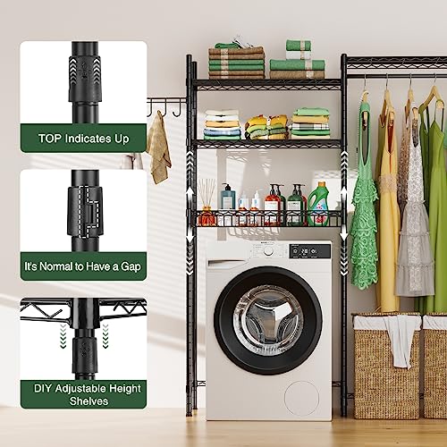 2 Tiers Adjustable Height Clothes Drying Rack T4779