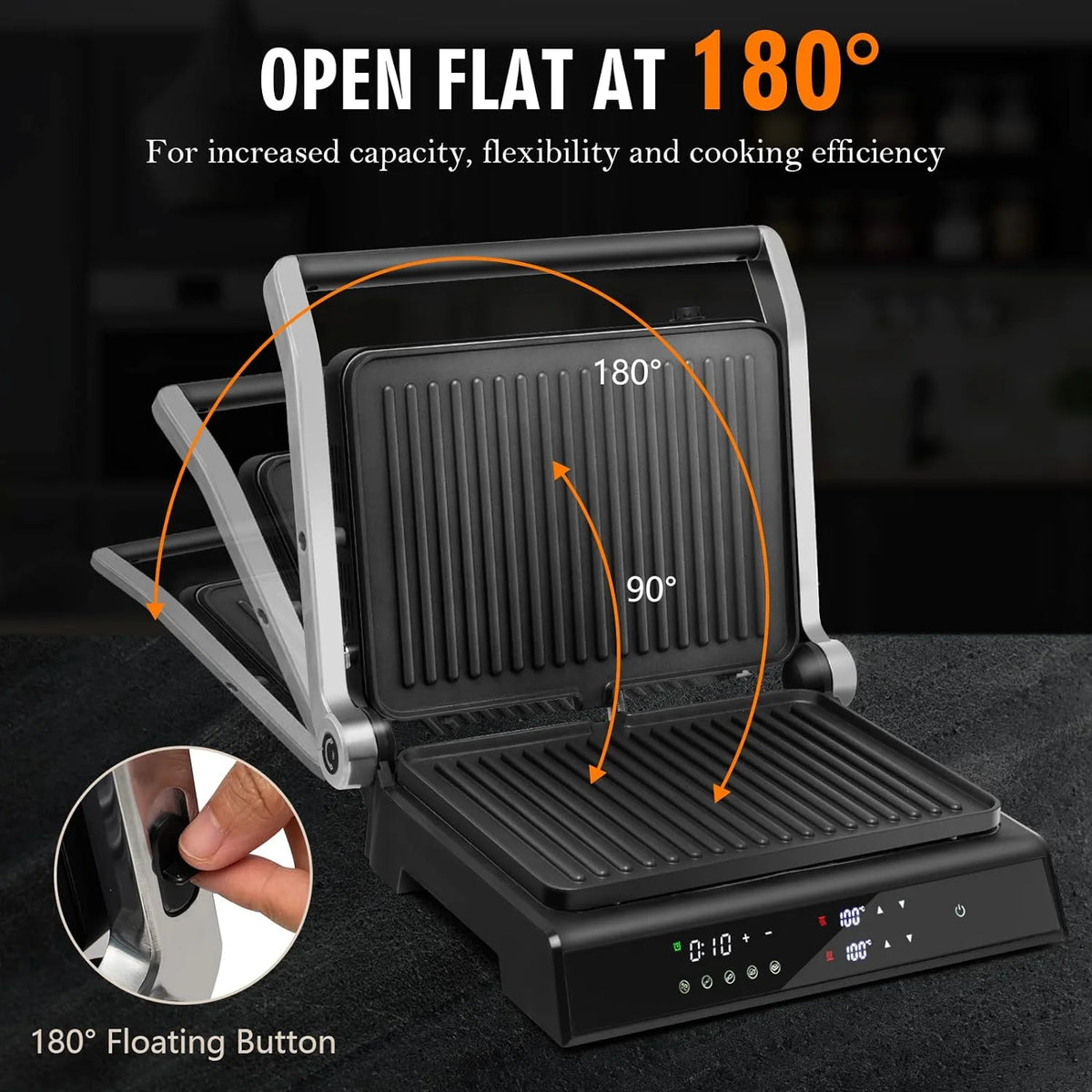 1200W Non-Stick Electric Panini Press Sandwich Maker D463
