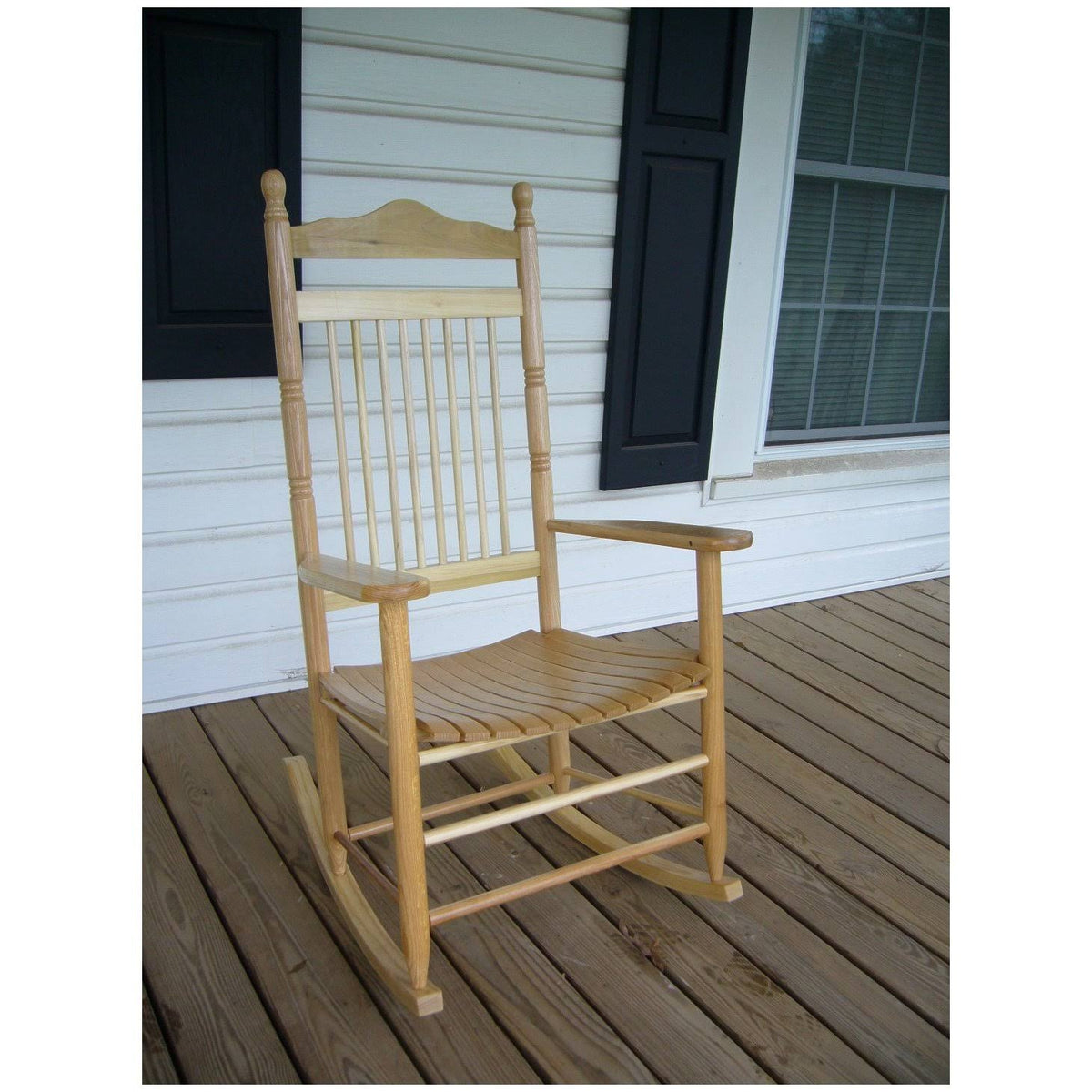 Coastal Peach Orange Wood Rocking Chair F378535