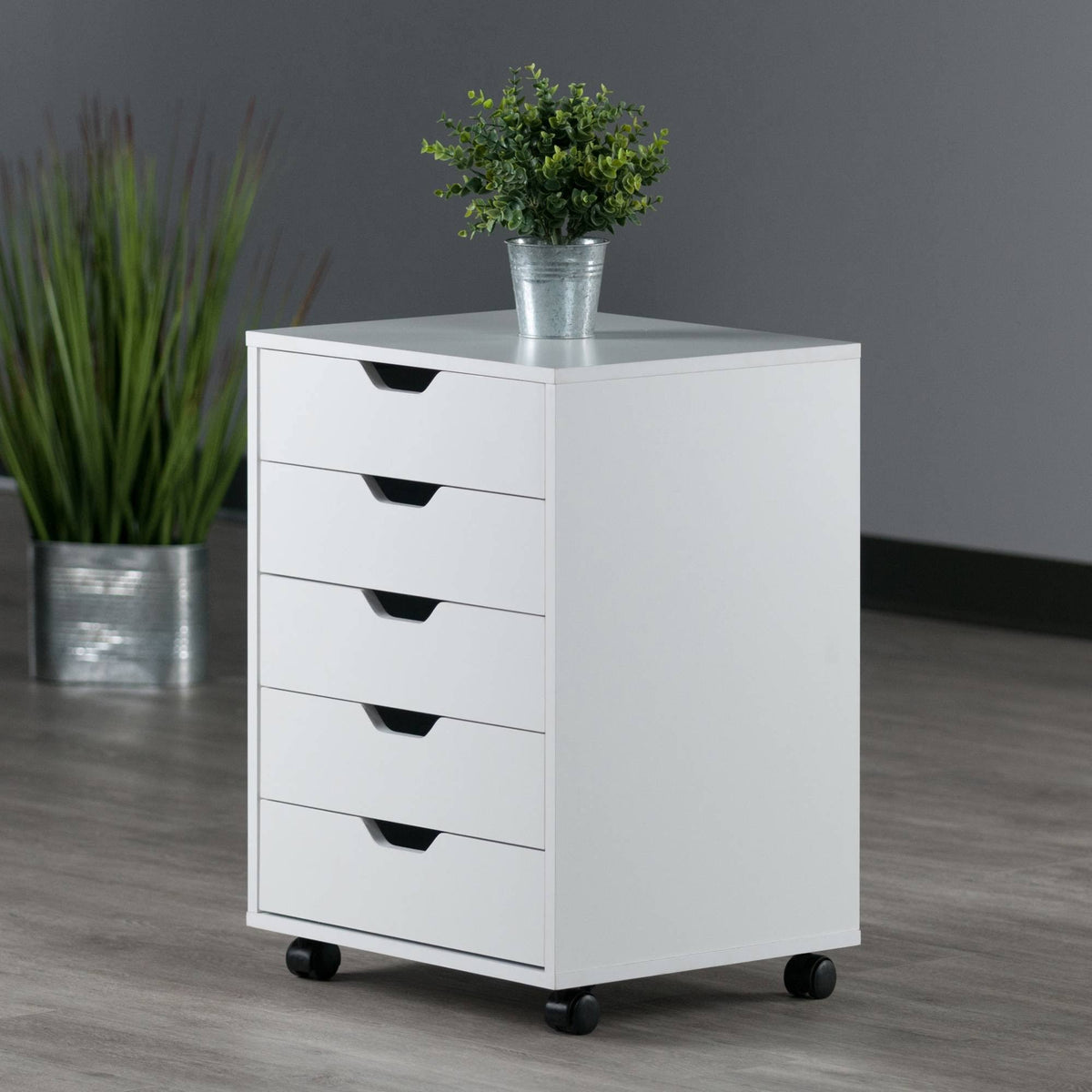 White 5-Drawer Composite Wood Cabinet X241