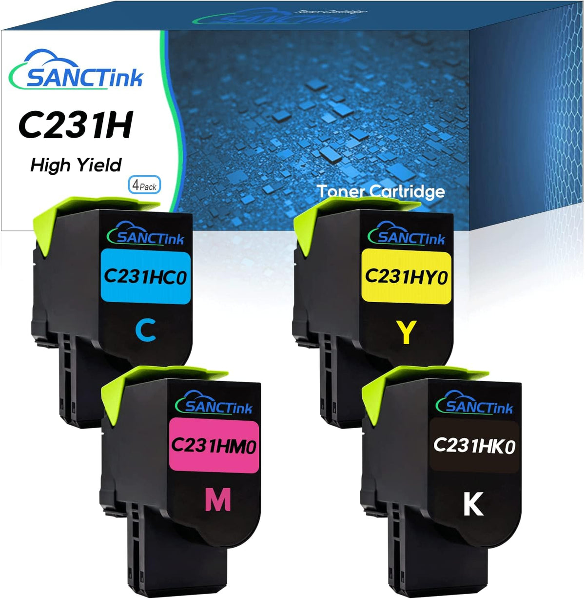 Remanufactured Toner Cartridge 4 Pack High Yield Y694023