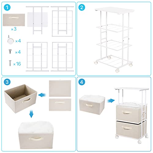 Black 3 Drawer Fabric Dresser O38547