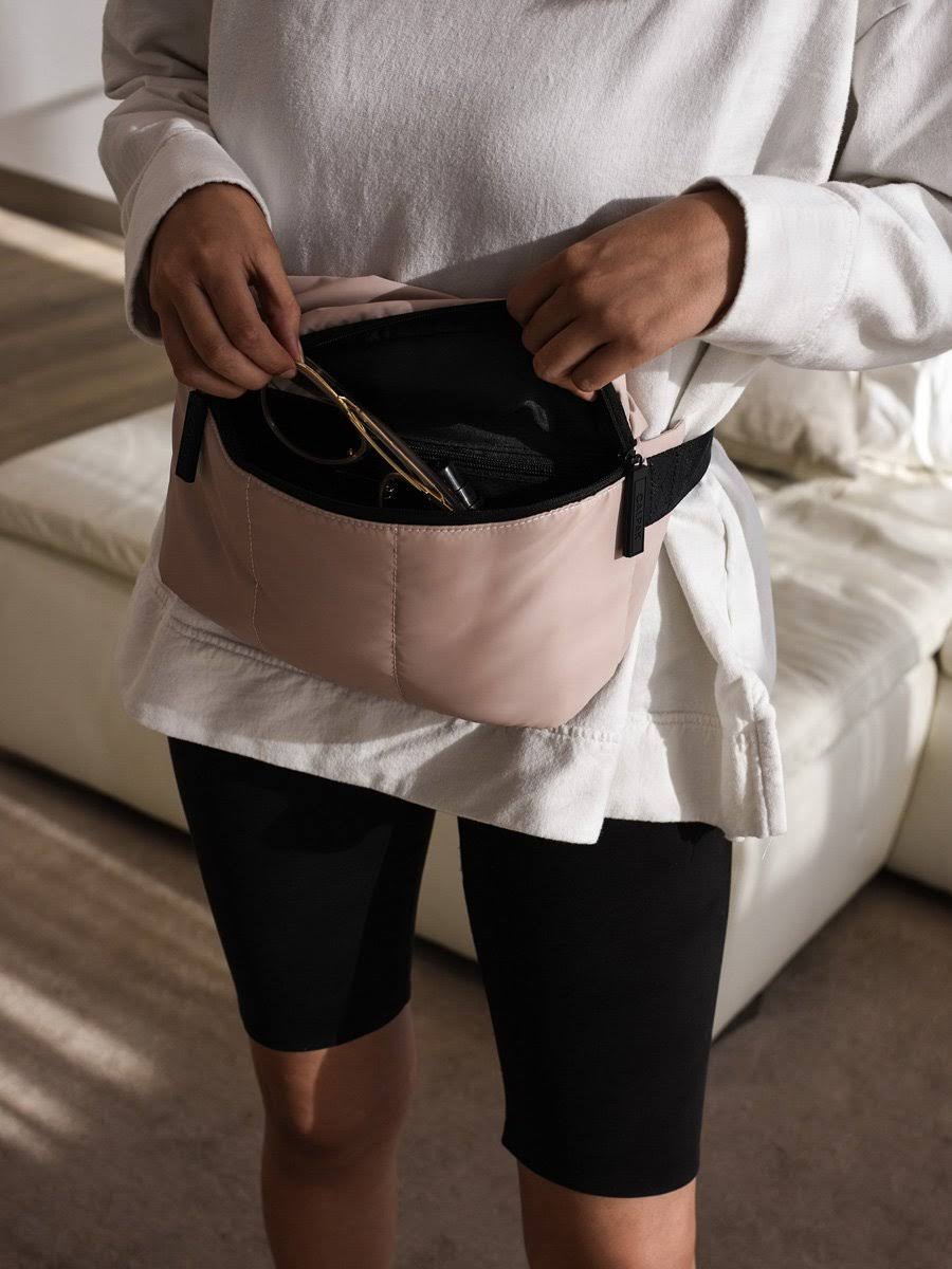 Metallic Silver Belt Bag U970