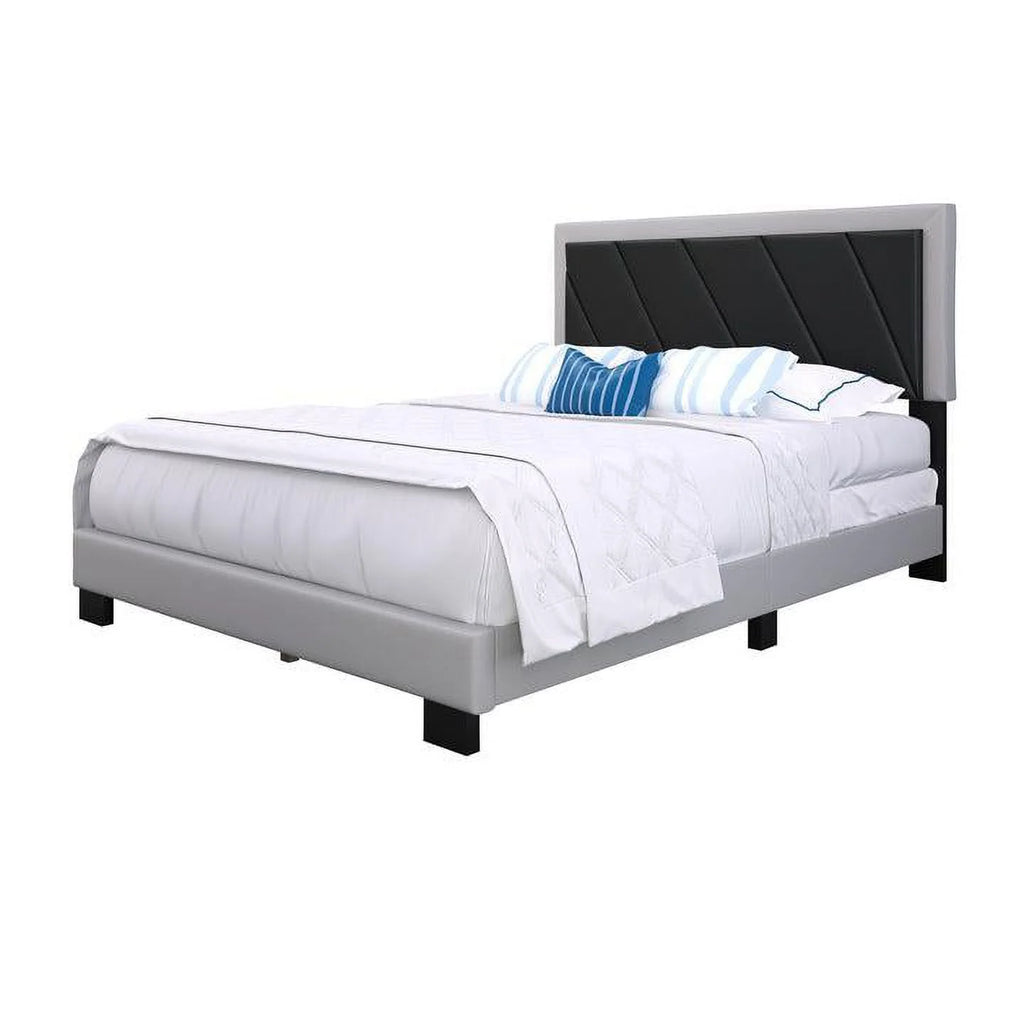 Faux Leather Upholstered Platform Bed W9824