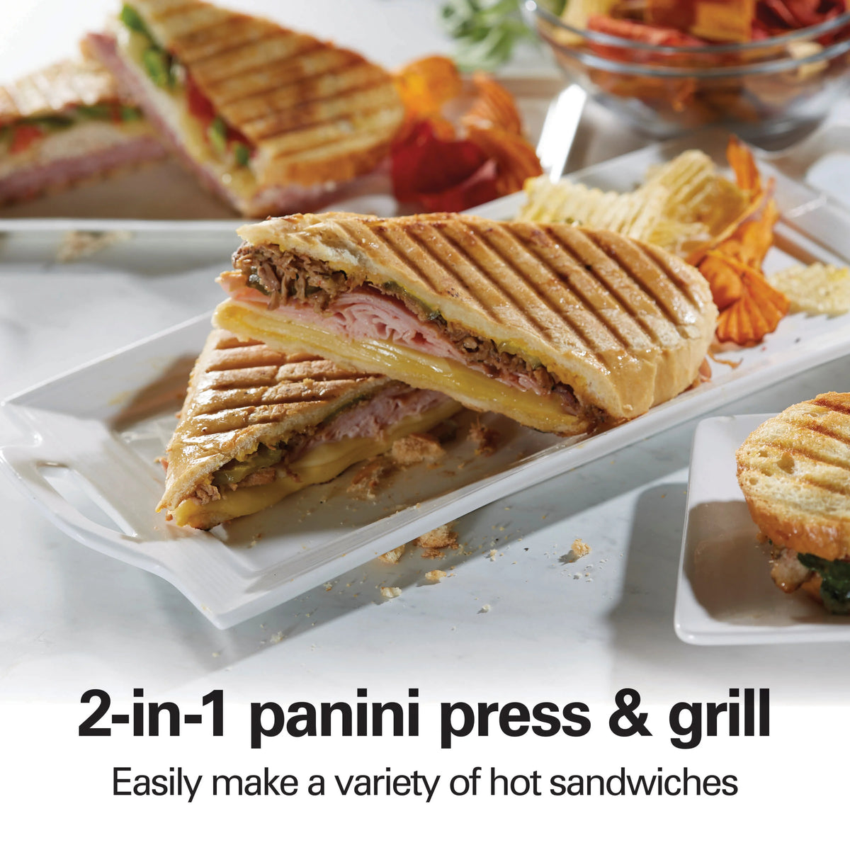 Indoor Grill with Panini Press 2 in 1 Nonstick Stainless Steel Z874926