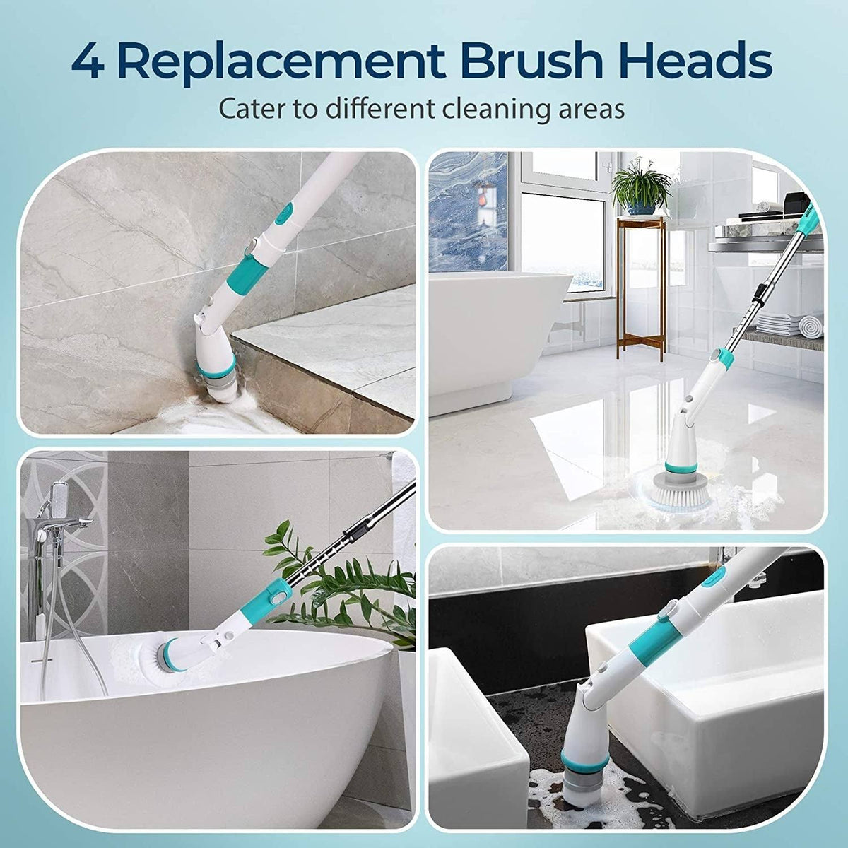 Electric Spin Scrubber with Adjustable Extension Handle G645784