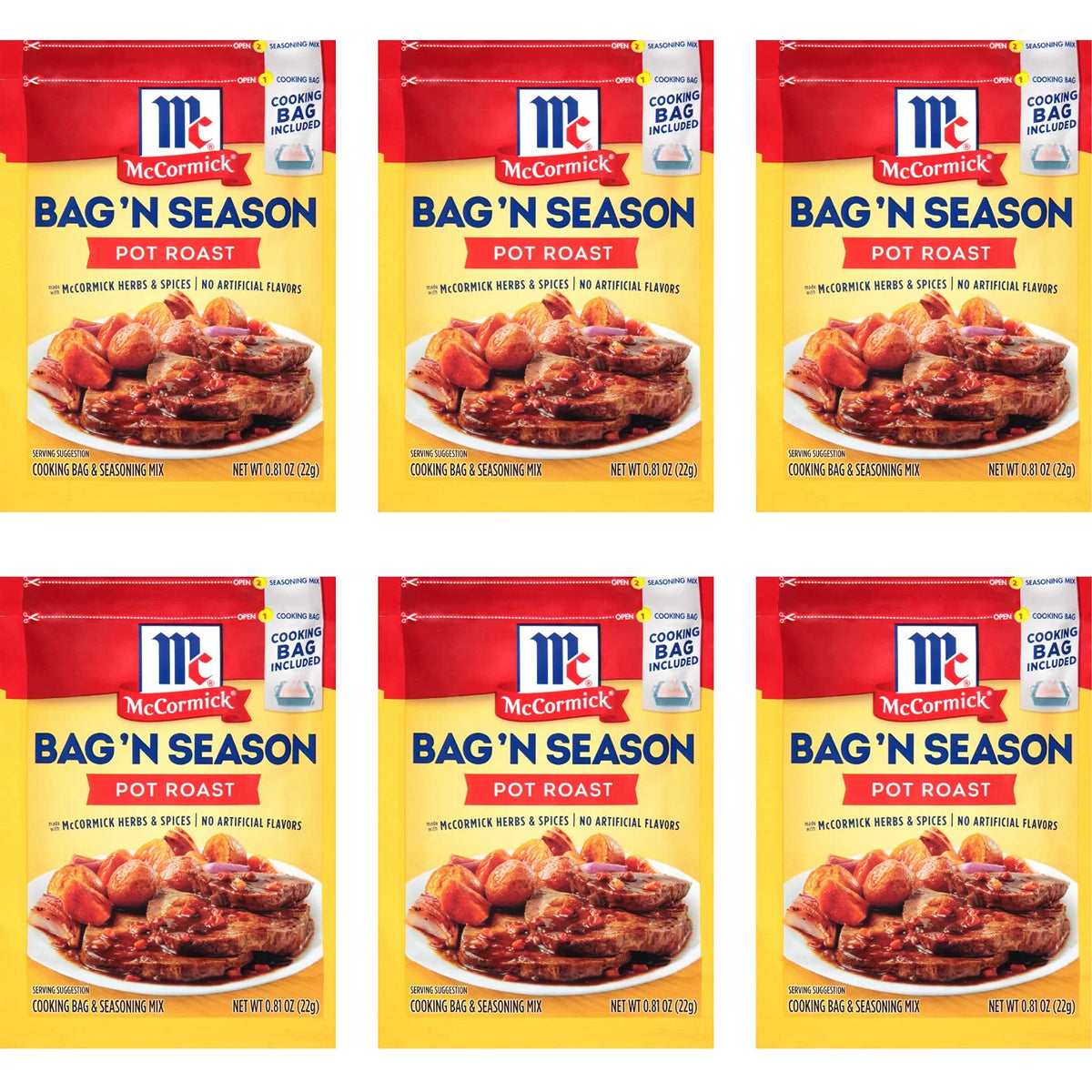 0.81 Oz Pot Roast Seasoning Bag 6 Pk V2923
