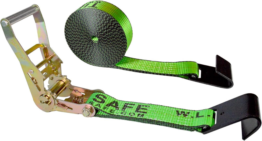 2” x 30’ Flat Hook Tie Down Ratchet Straps (Red, 6 Pack) U71509