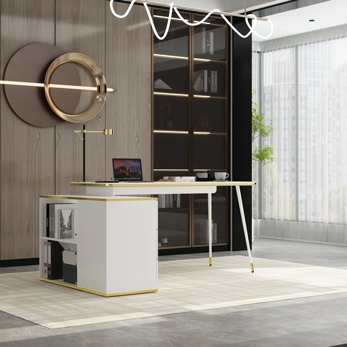 55.1" Corner Computer Desk H99310