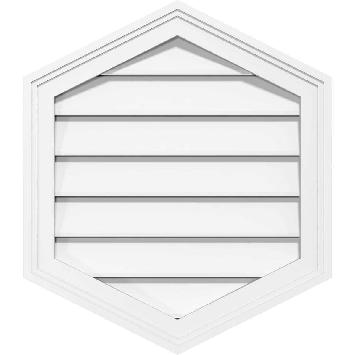 36x22W x 34x22H Vertical Peaked Surface Mount PVC Gable Vent 4/12 Pitch J997022