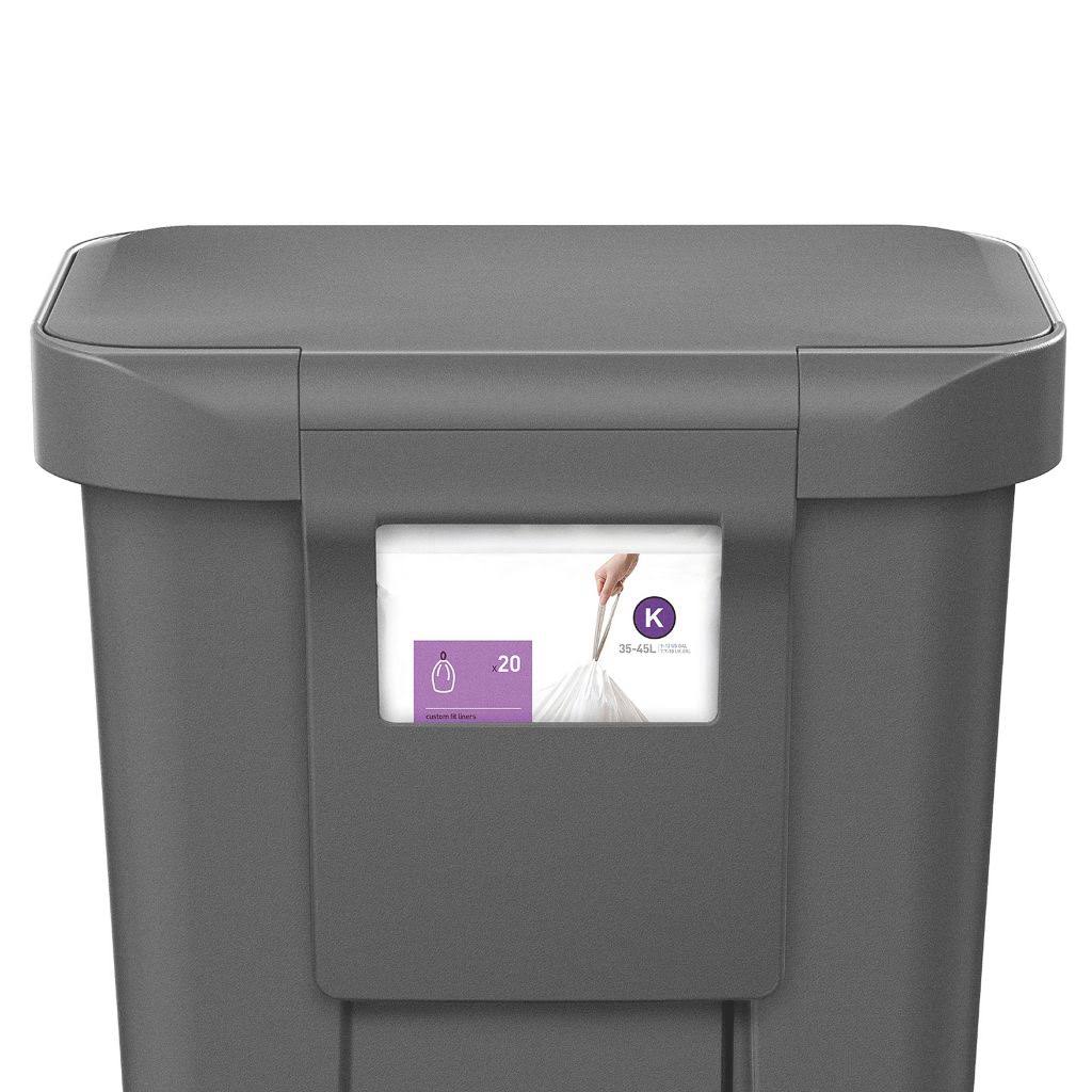 Gray 11.9 Gal Rectangular Plastic Steel Trash Can with Flip Lid and Foot Pedal Z227