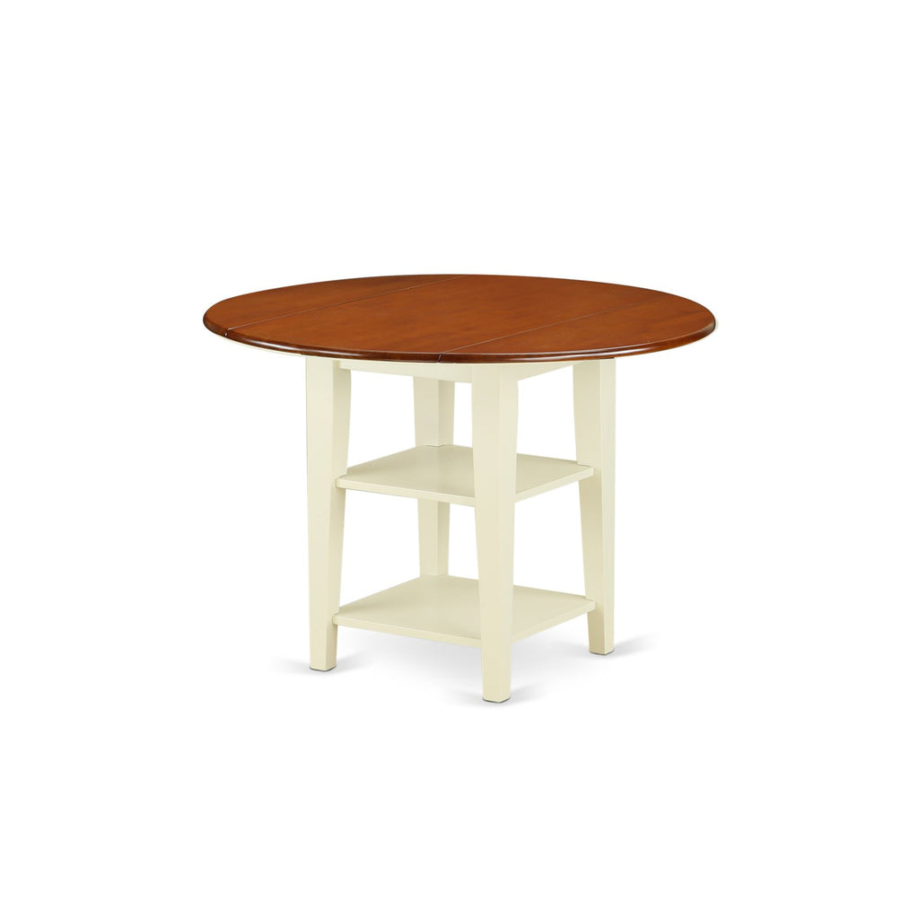 3-piece Dining Set with Wood Seat in Black/Cherry X43617