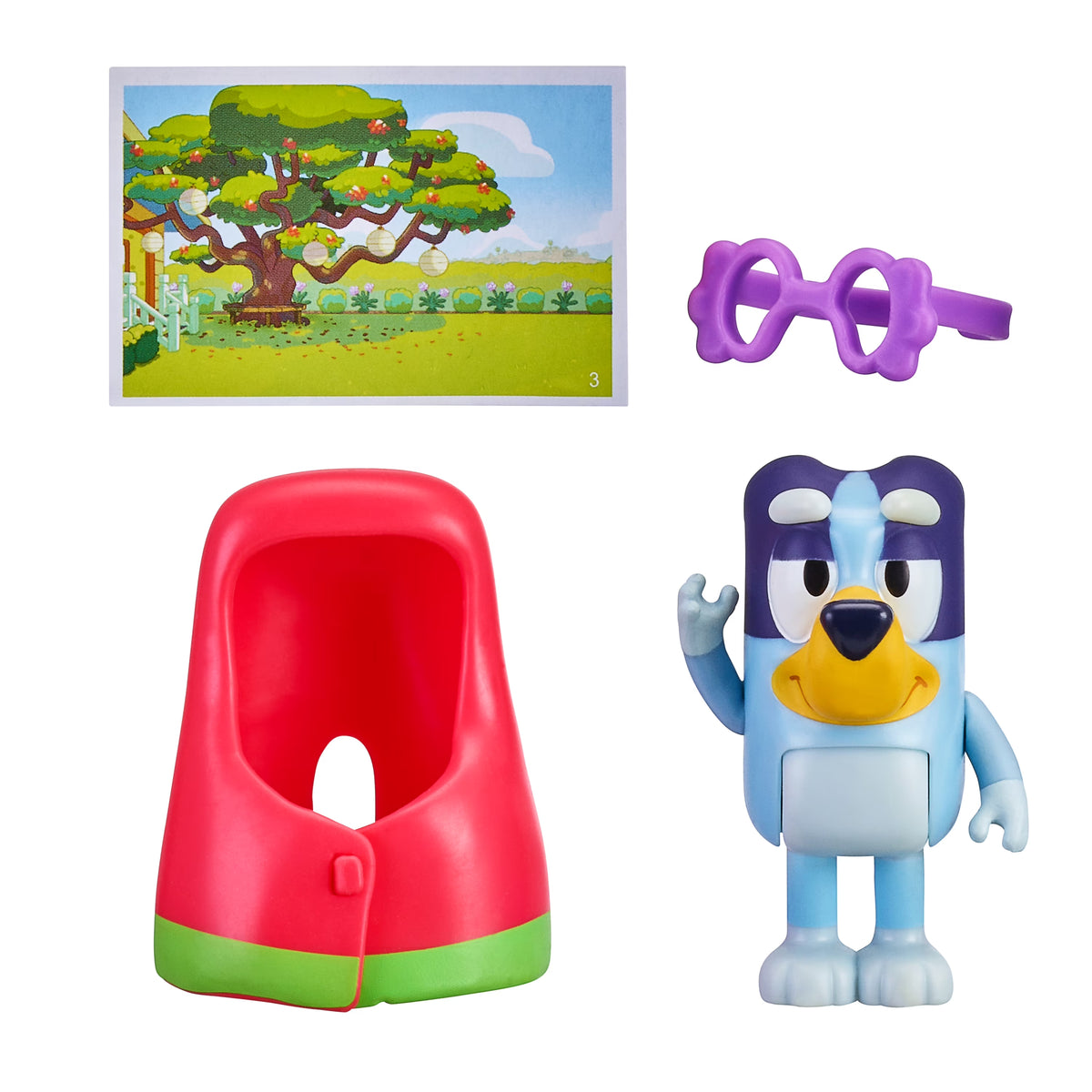 Bluey Story Starter Pack, 1 2-3" Plastic Toy Figure and Accessory, Multi-Color E26389