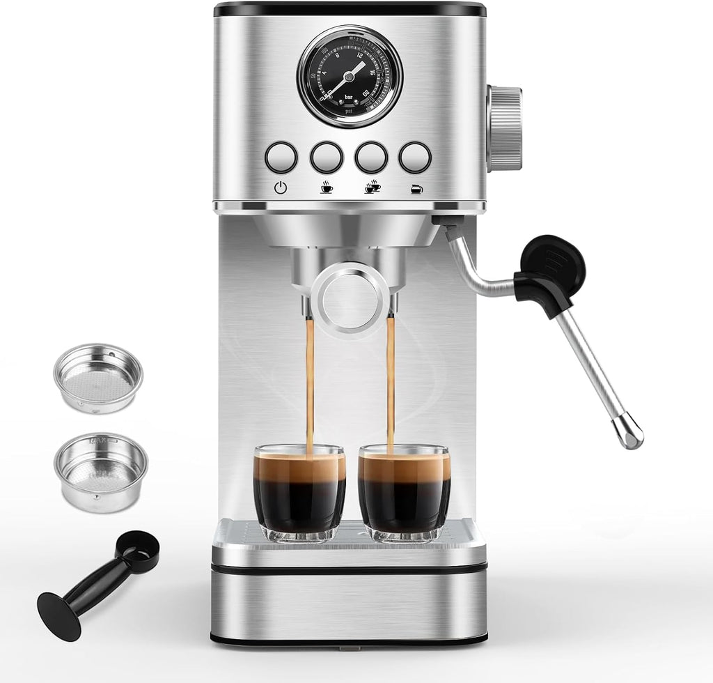 Stainless Steel Espresso Machine with Milk Frother R425867
