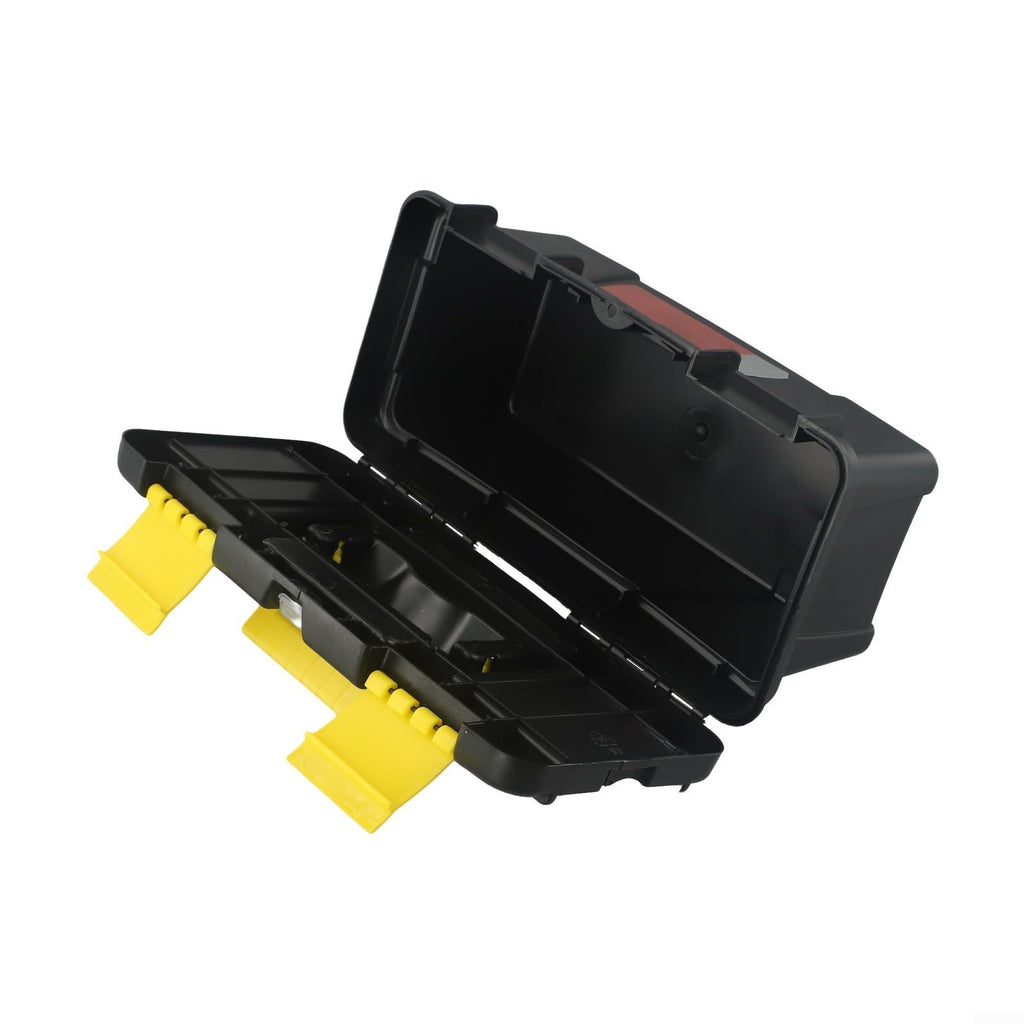 10-Inch Plastic Tool Box with Reinforced Handle and Secure Latches Y808626