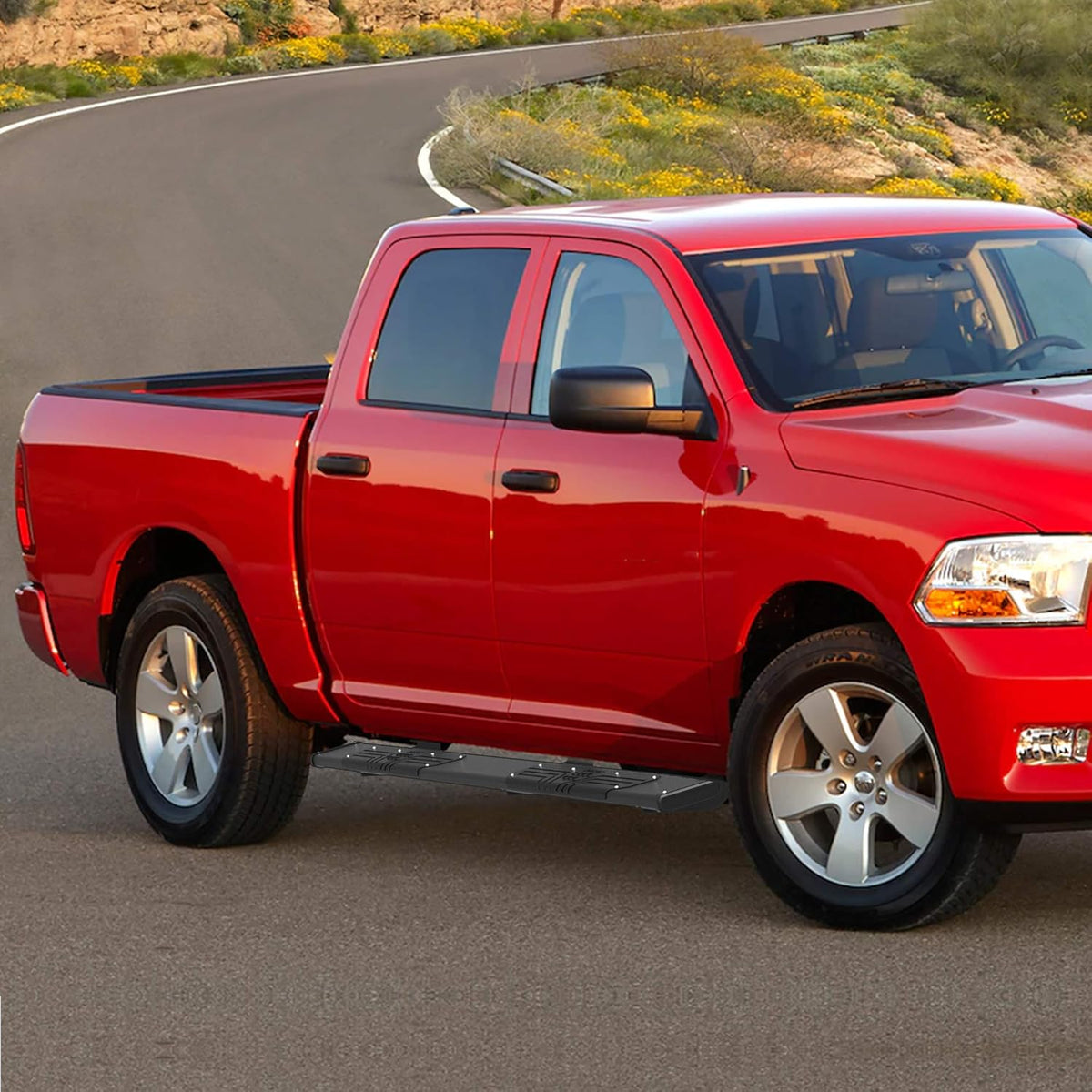 Black Textured Aluminum Side Steps Nerf Bars Y258