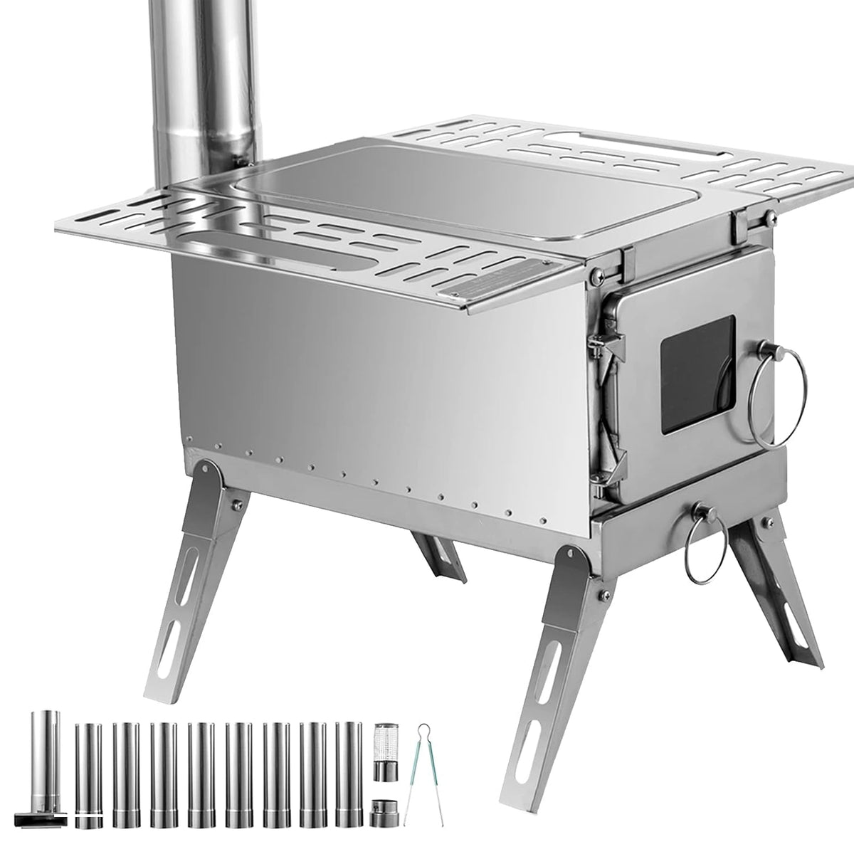 18.3x15x14.17 inch 304 Stainless Steel Portable Wood Stove F333721