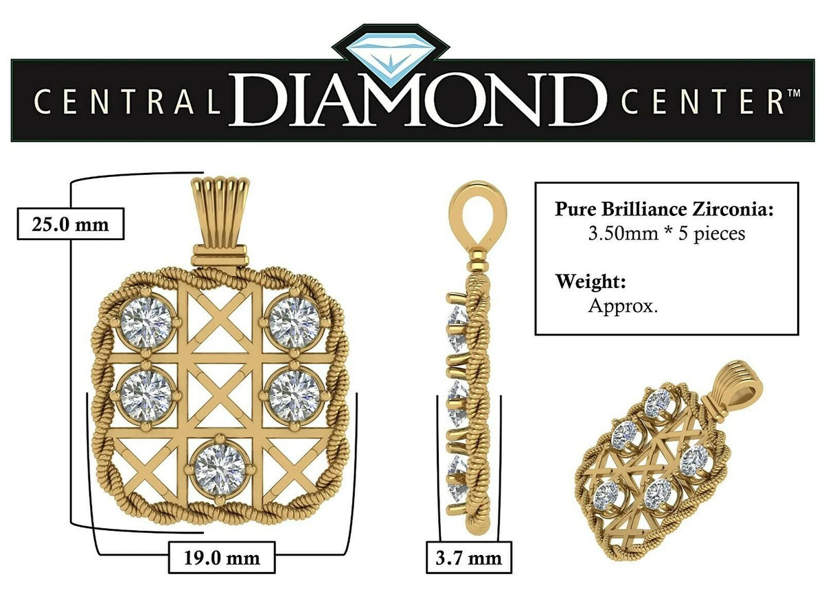 Yellow Gold Plated Sterling Silver Tic Tac Toe Necklace O679383